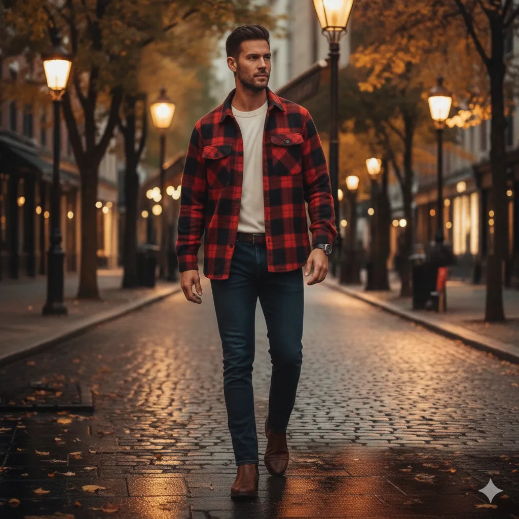 Flannel Shirt with Boots