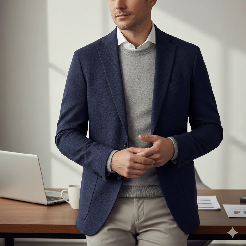 Blazer with Merino Wool Sweater