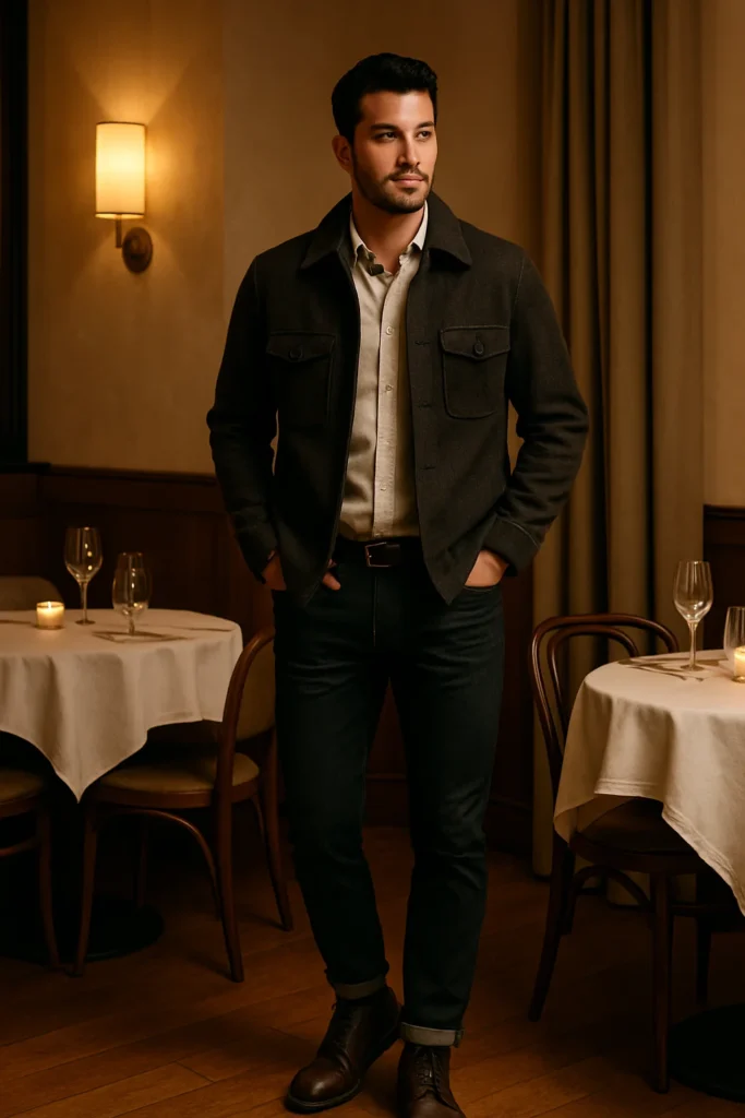 Smart Casual Shirt with Wool Jacket