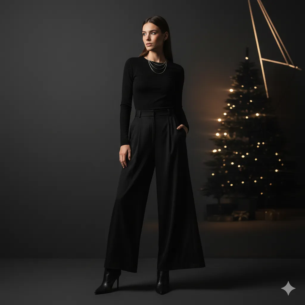 Chic All-Black Christmas Outfit