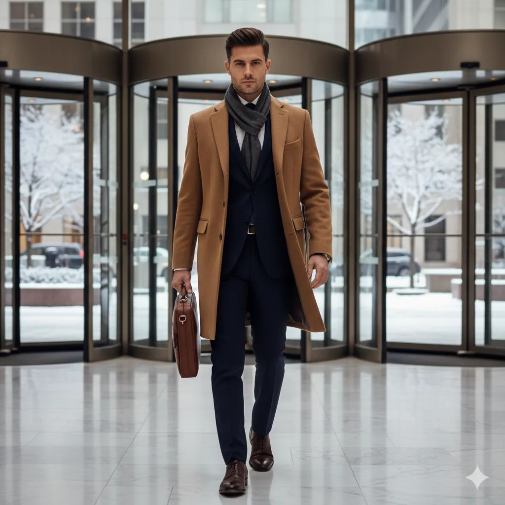 Classic Overcoat with Office Suit
