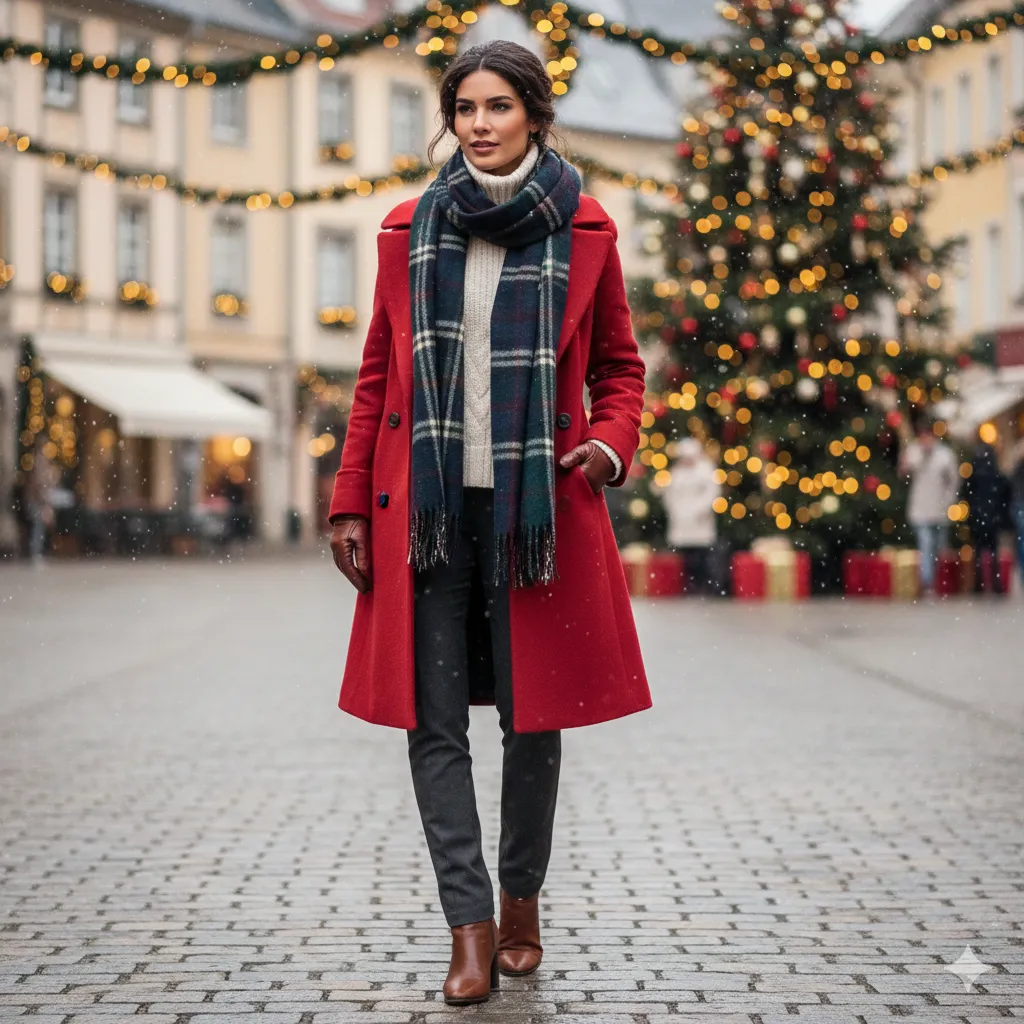 Cozy Chic Christmas Outfit with Statement Coat
