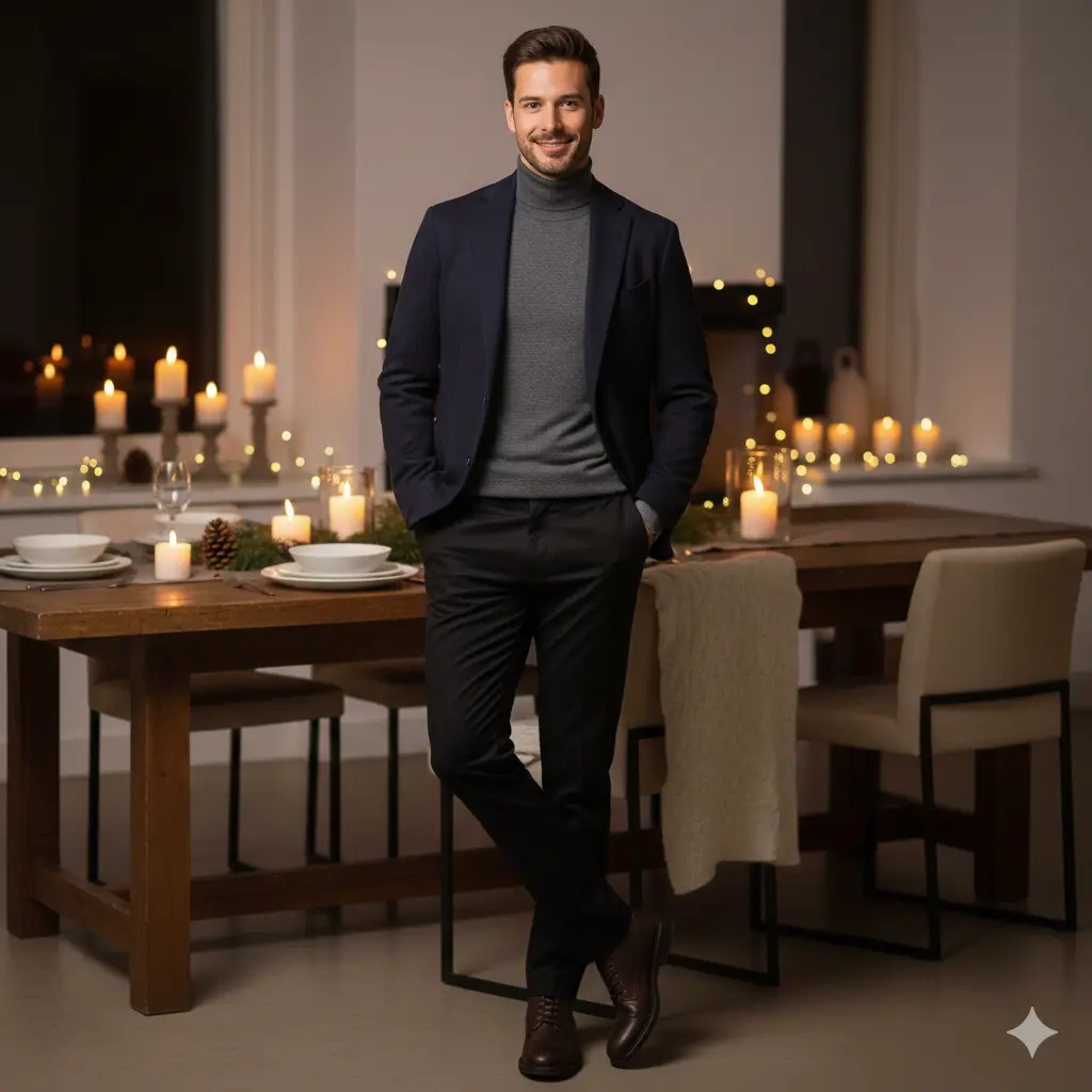 Turtleneck with Slim Fit Blazer