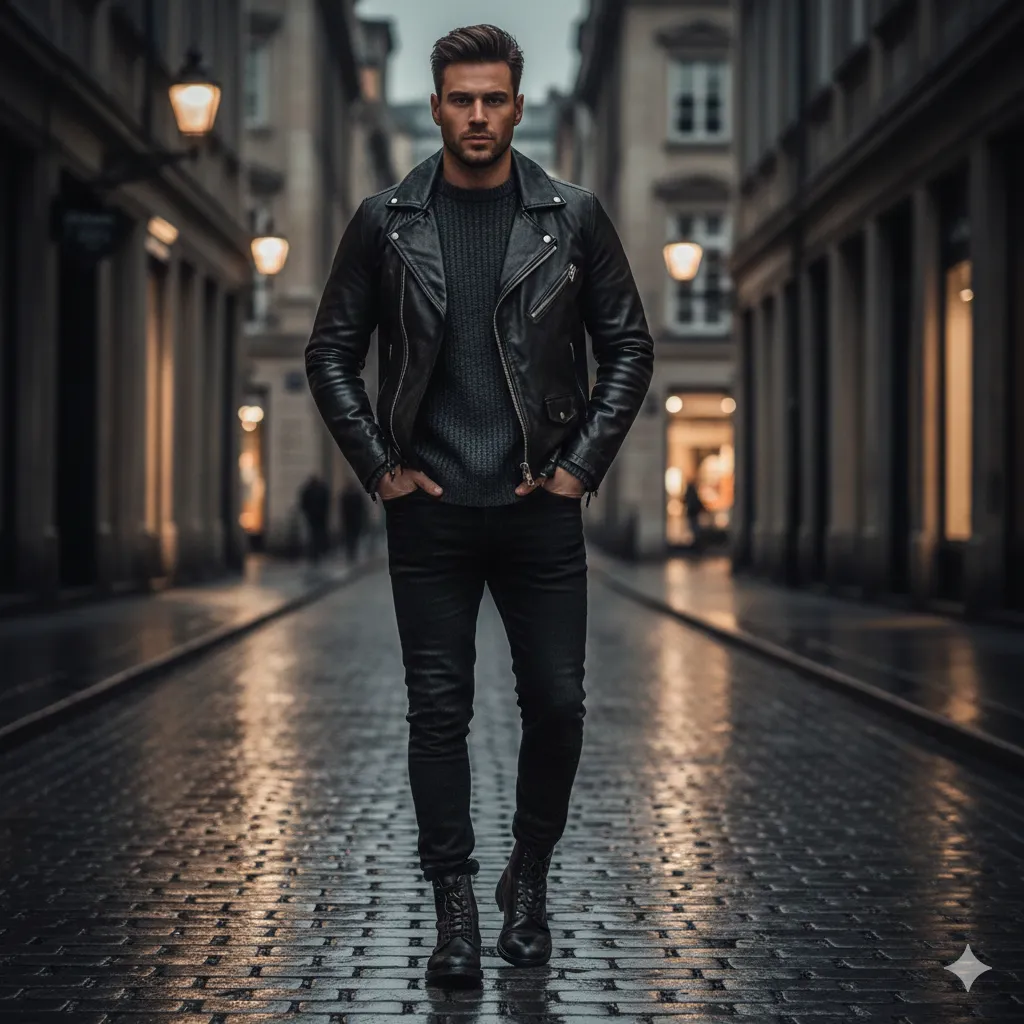 Leather Jacket Winter Travel Style