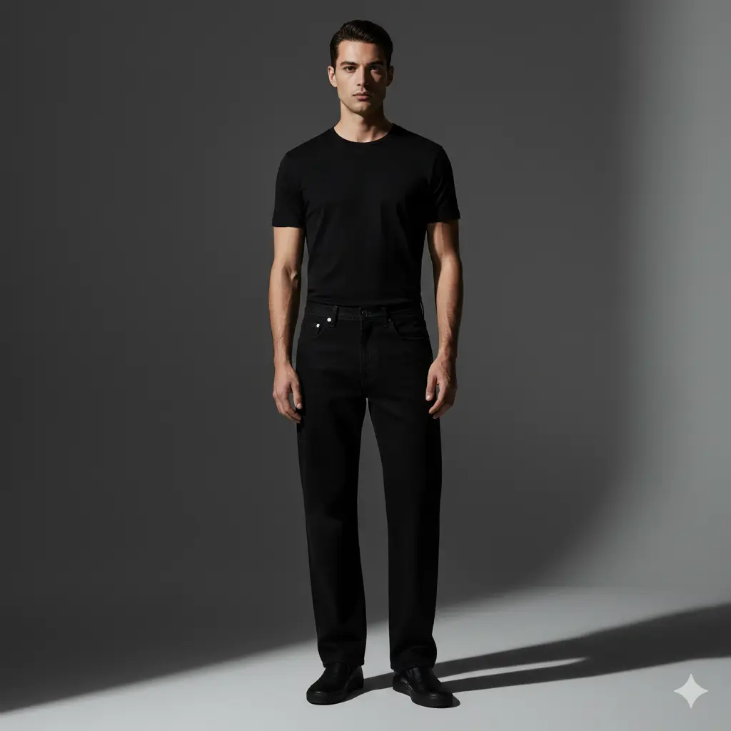 Monochrome Wide Leg Jeans Outfit