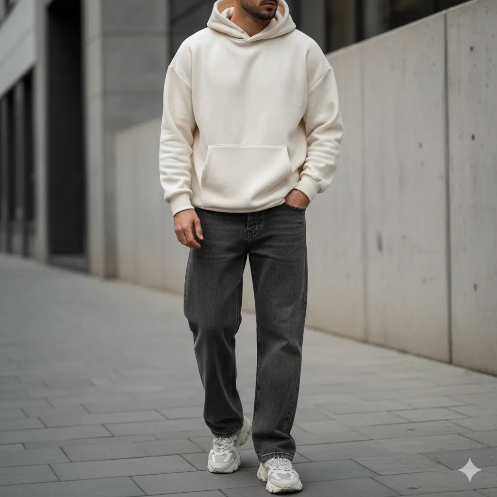 Oversized Hoodie Wide Leg Jeans Outfit