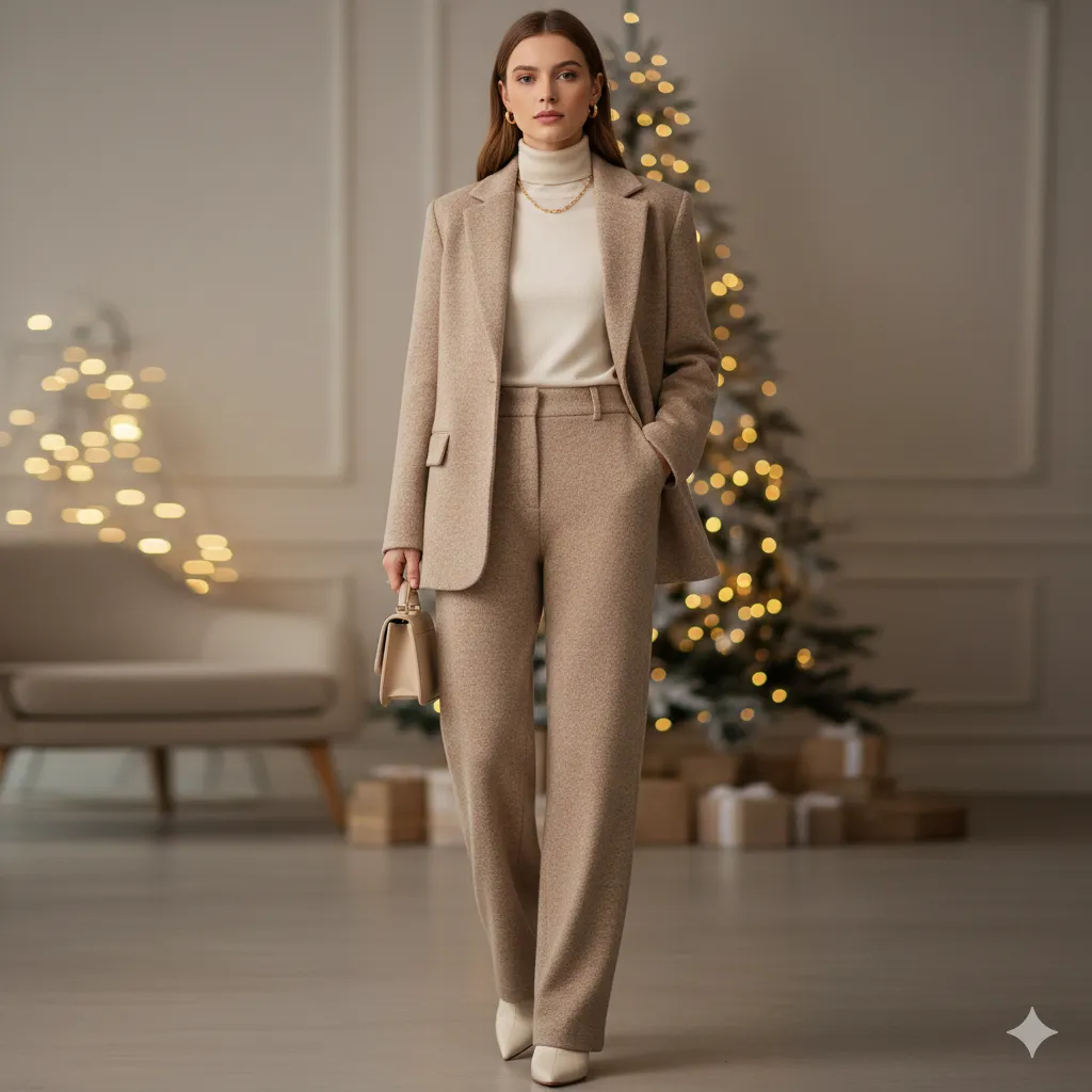 Polished Two-Piece Set with Minimal Jewelry