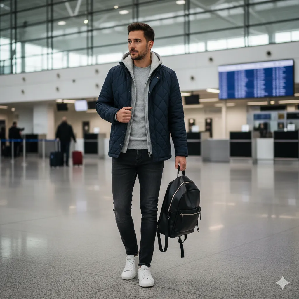 Quilted Jacket and Hoodie Combo