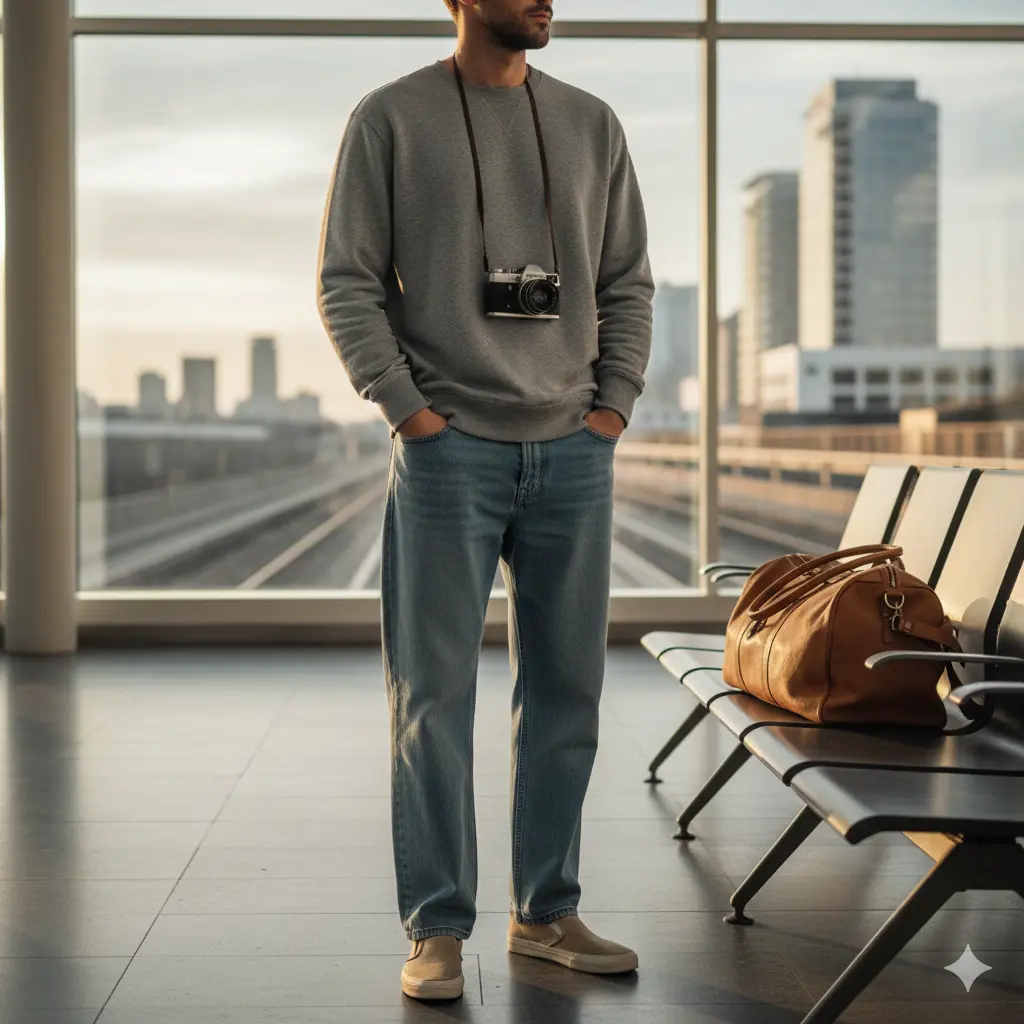 Relaxed Travel Wide Leg Jeans Outfit