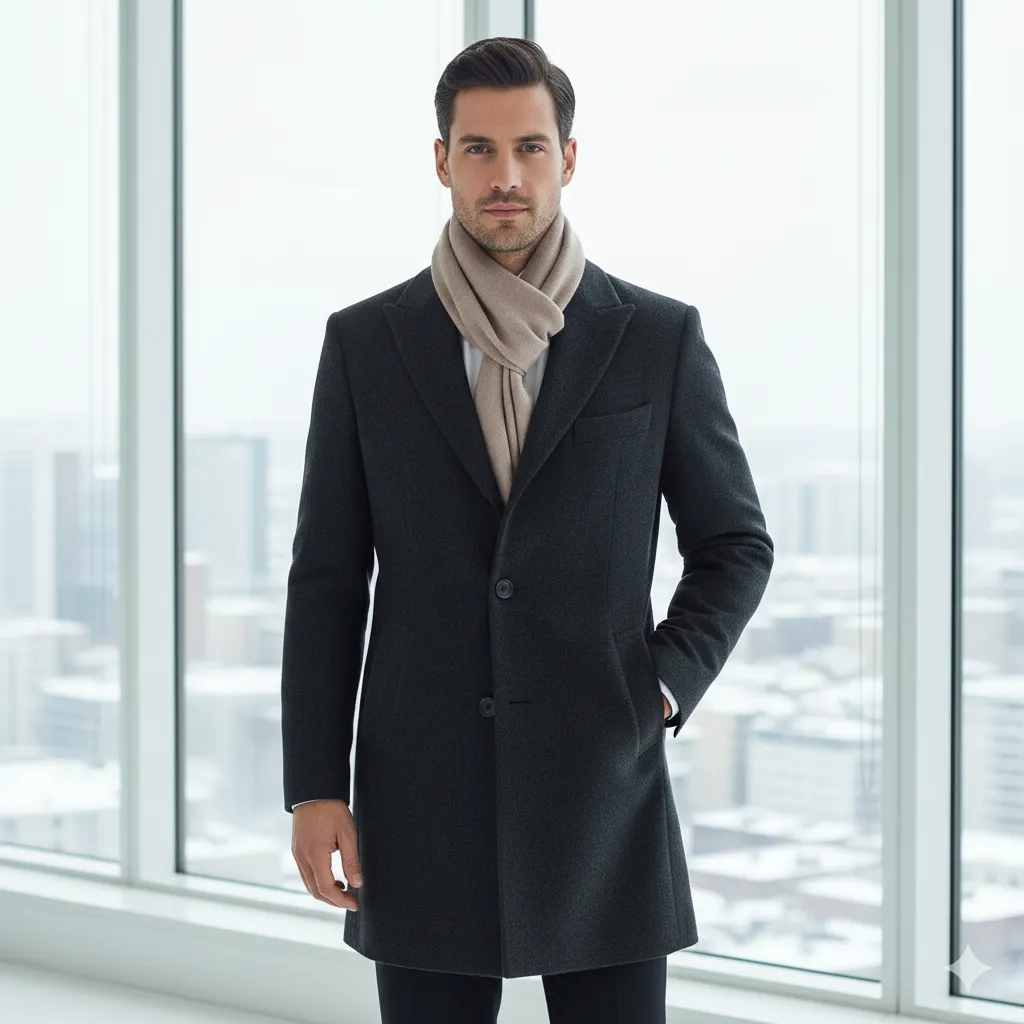 Scarf Styled with Office Coat