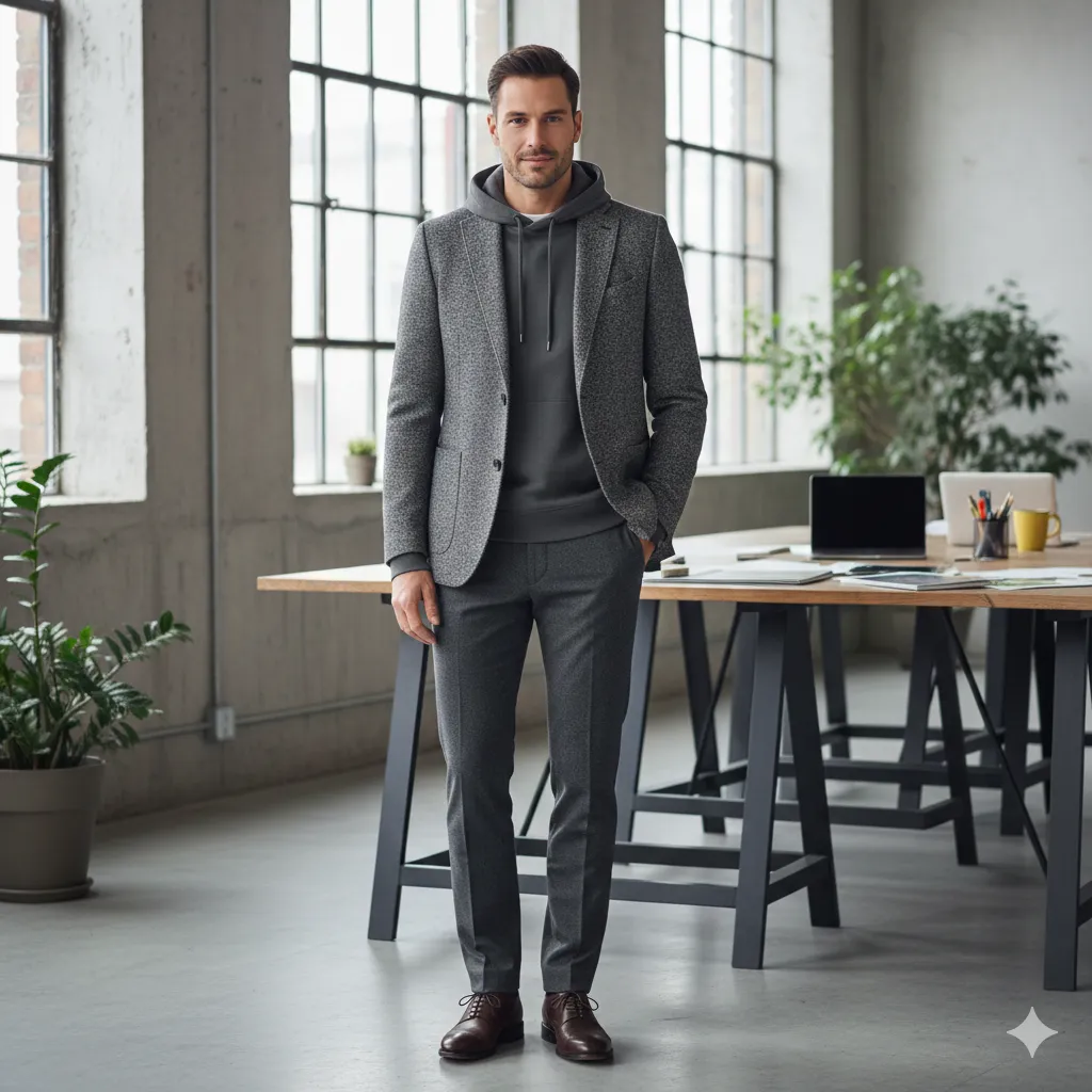 Smart Casual Hoodie with BlazerSmart Casual Hoodie with Blazer