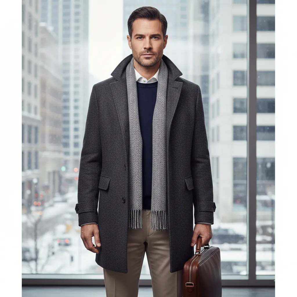 Structured Coat with Business Casual Wear