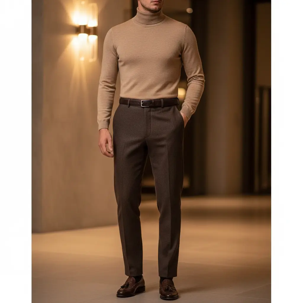 Turtleneck With Tailored Trousers