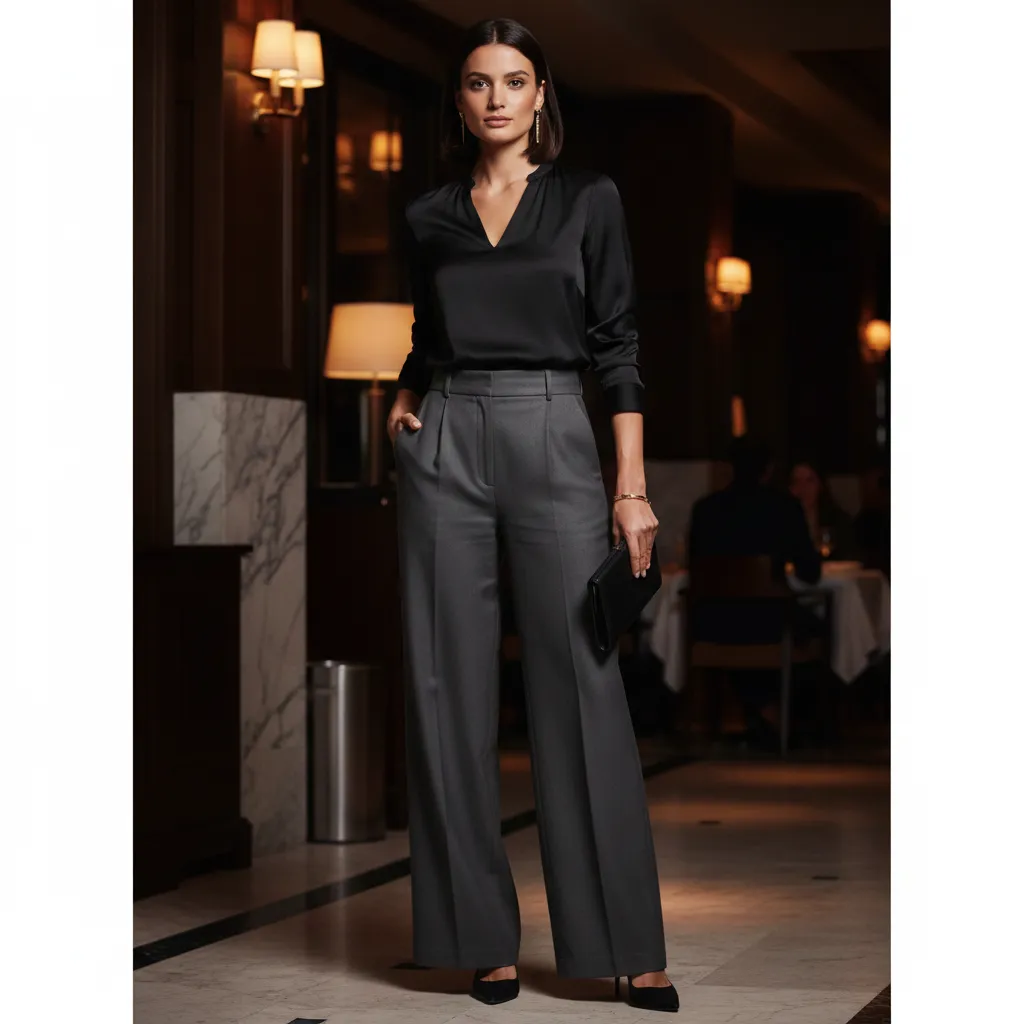 Wide Leg Pants Outfit with Heels