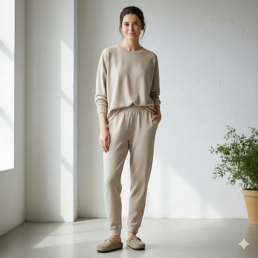 Casual Matching Set With Birkenstock Clogs