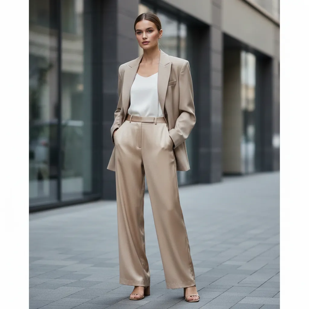 Oversized blazer with Silk Pants