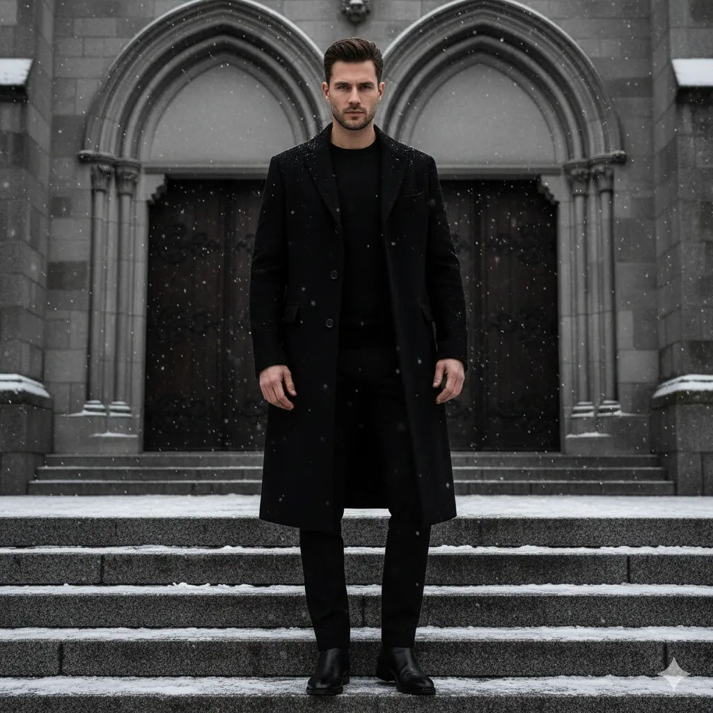 Long Coat With Monochrome Winter Look