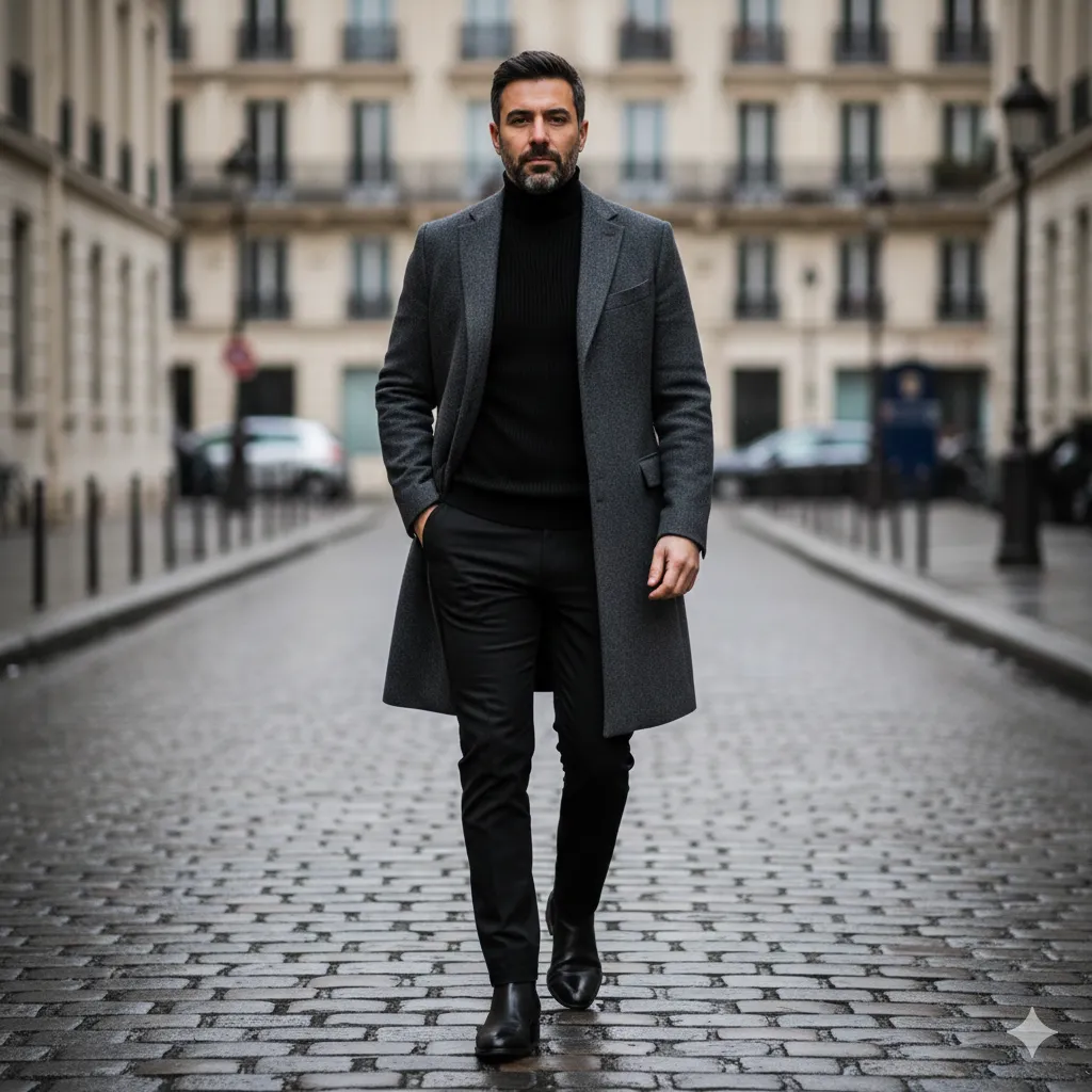 Minimalist Black and Grey Winter Outfit