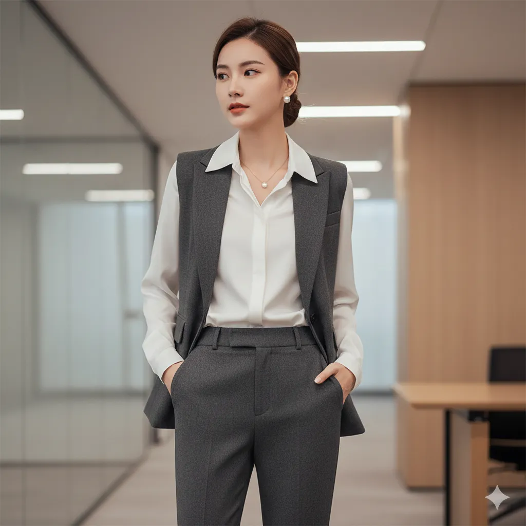 Office-Ready Sweater Vest Outfit