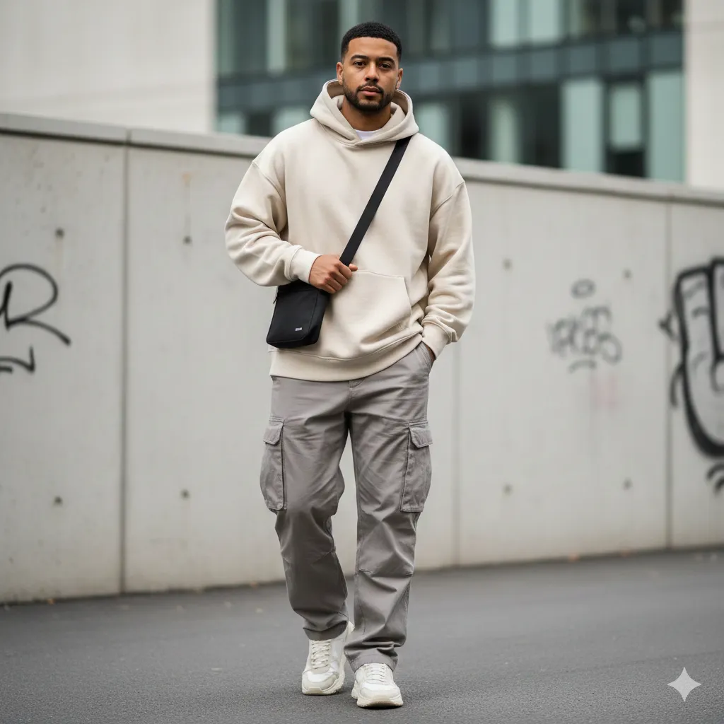 Oversized Hoodie With Cargo Pants