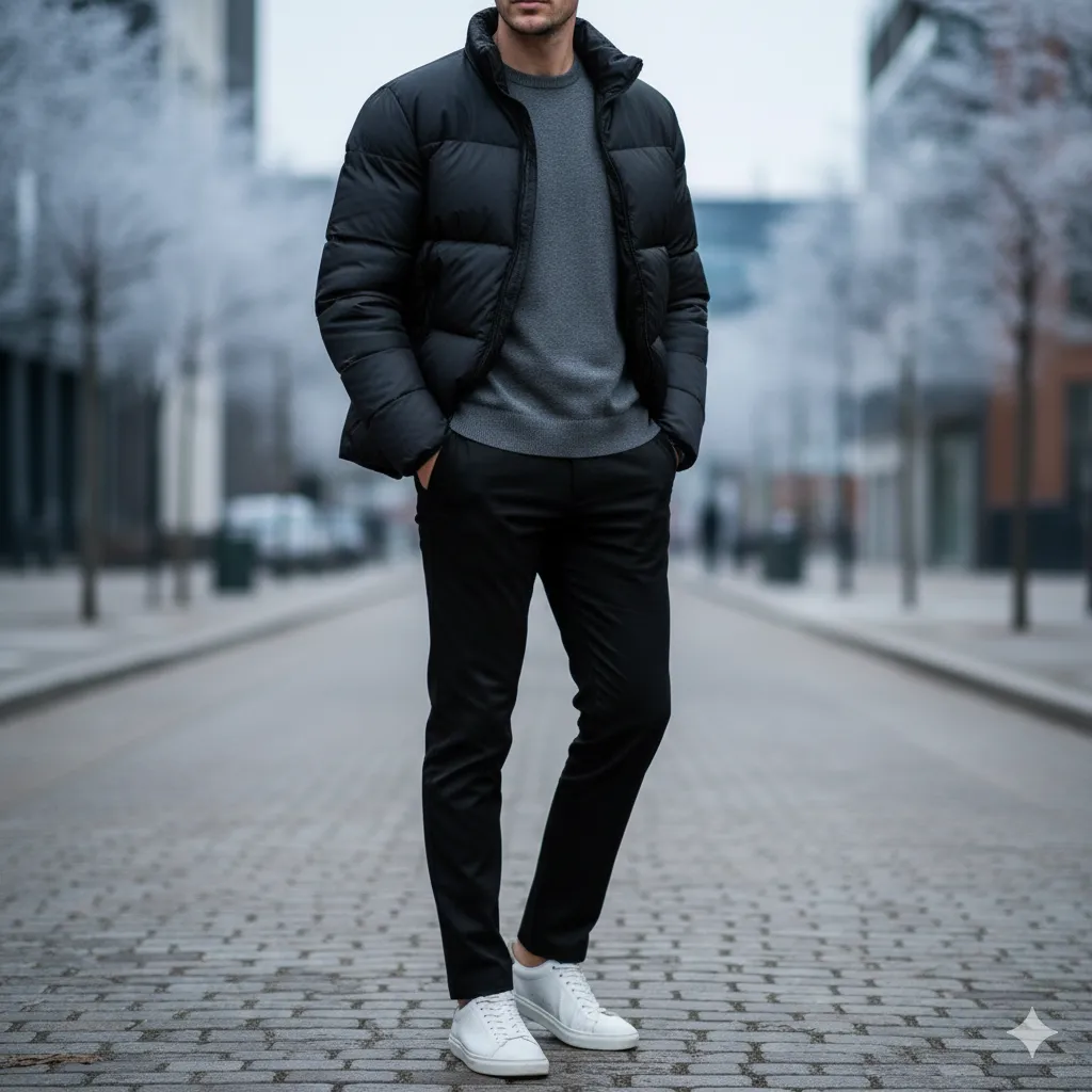 Puffer Jacket With Minimal Styling