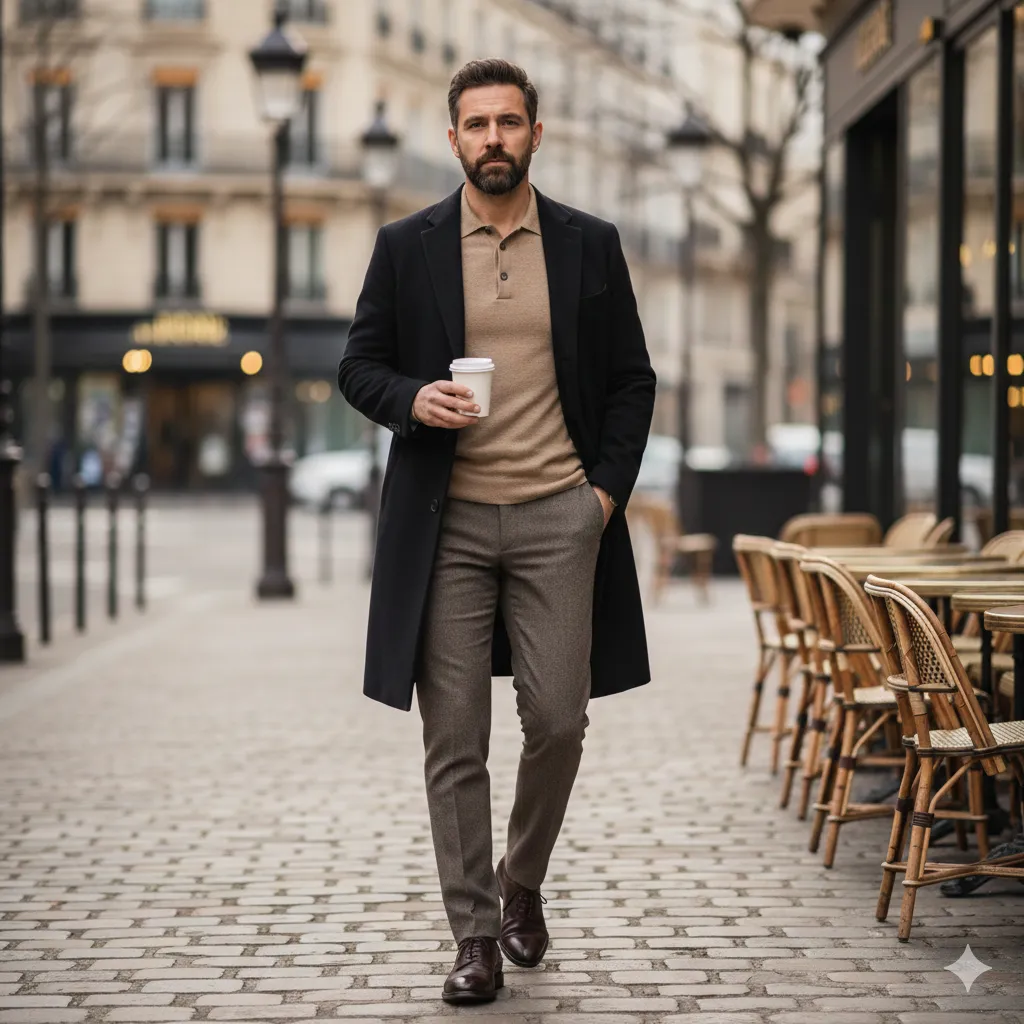 Smart Casual Winter Look with Knit Polo