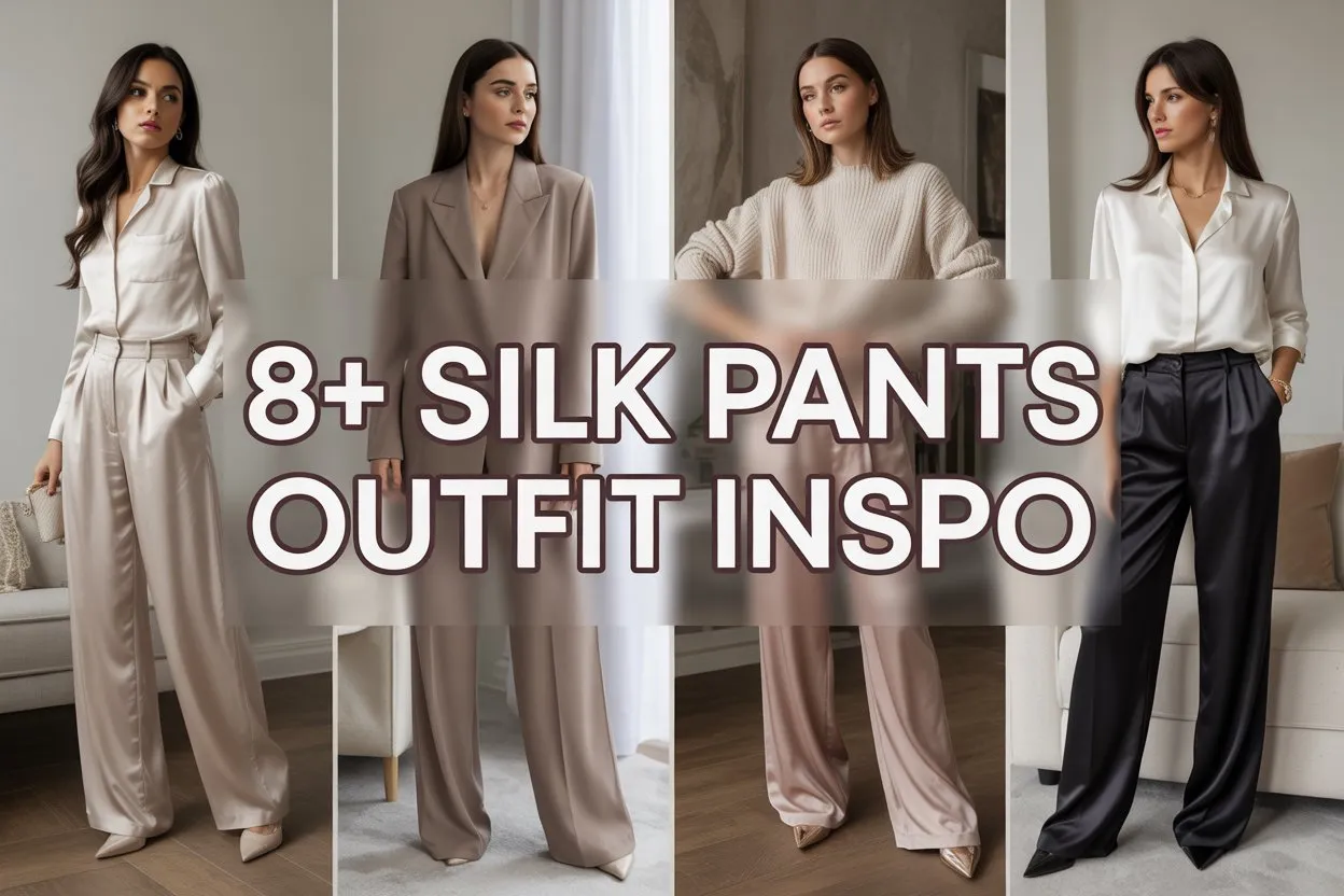 8+ Silk Pants Outfit Inspo