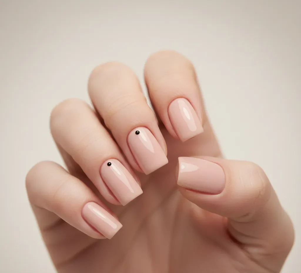 20 Best Minimalist Nail Art Designs 7 Tiny Black Dot Accent