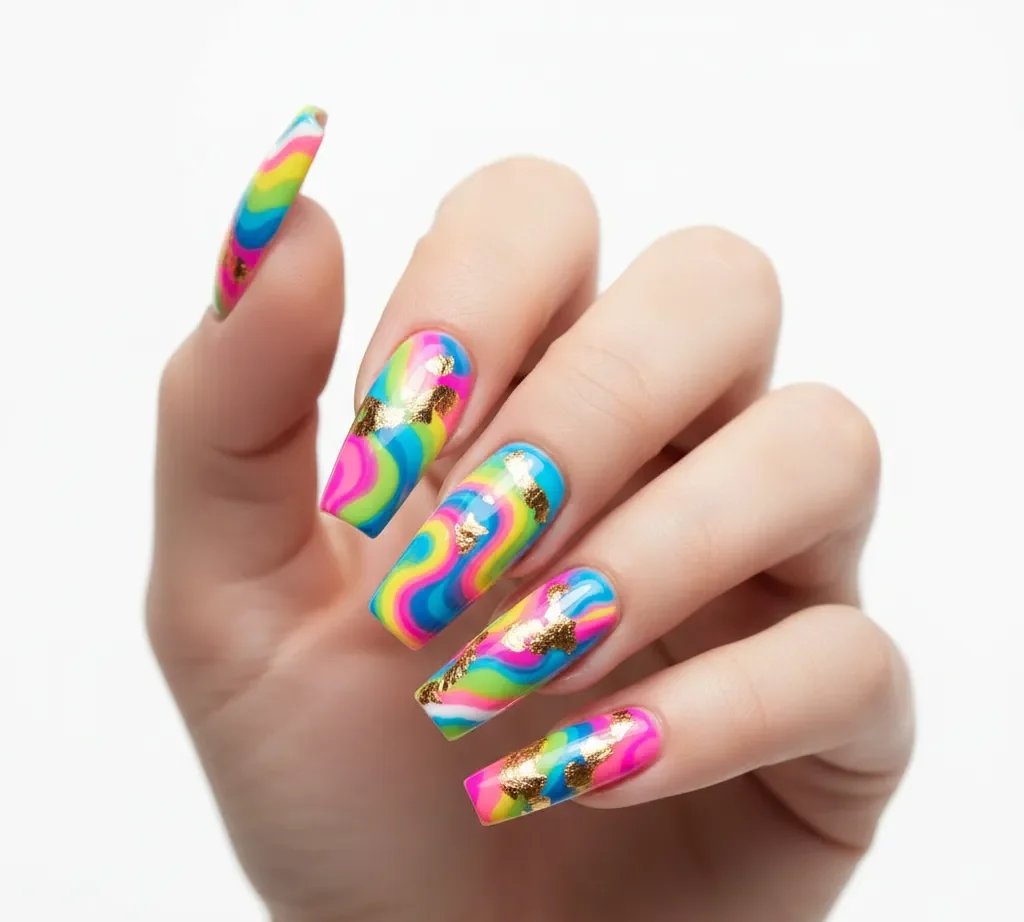 Abstract Art Long Nails