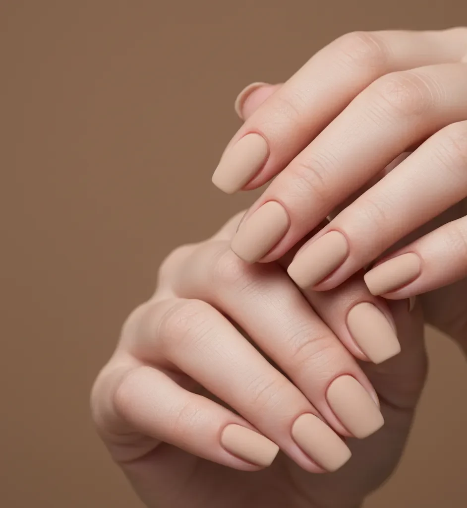 20 Best Minimalist Nail Art Designs 6 Matte Beige Nails