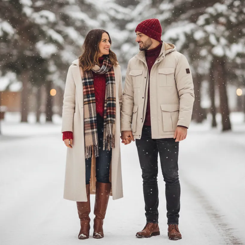 Cozy Winter Valentine Couple Look