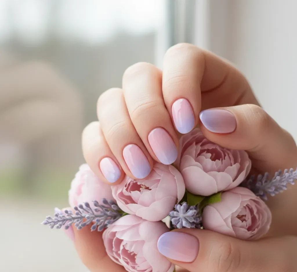 Pastel Ombre Short Nail design