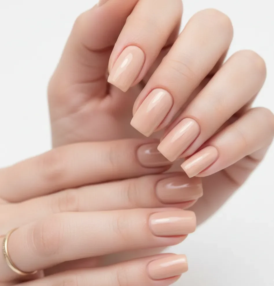 Minimalist Nude Short Nail design