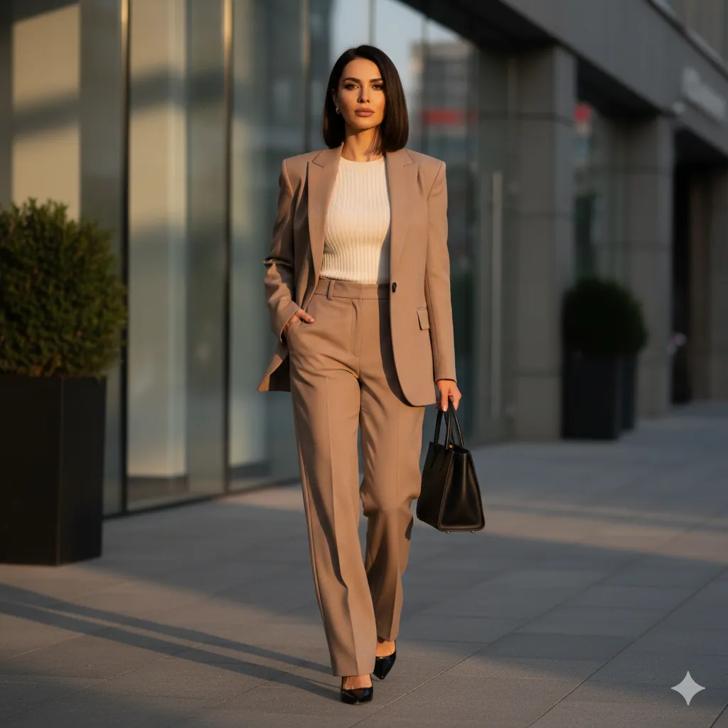 Oversized Blazer outfits with Tailored Trousers