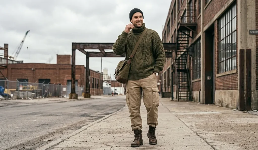 Best Chunky Knit Sweater Outfit for Men 5 Chunky Knit Sweater