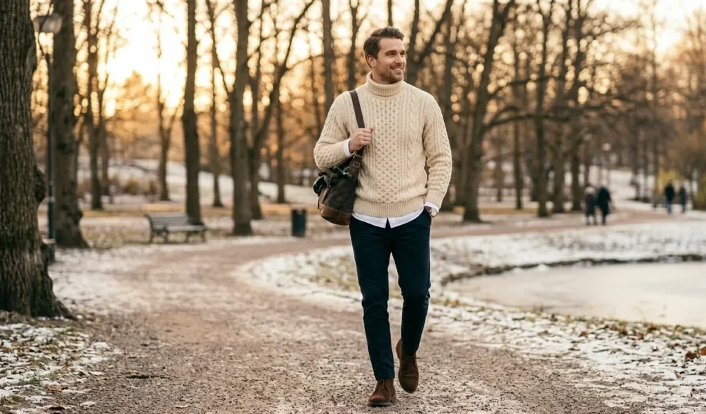 Best Chunky Knit Sweater Outfit for Men 4 Chunky Knit Sweater