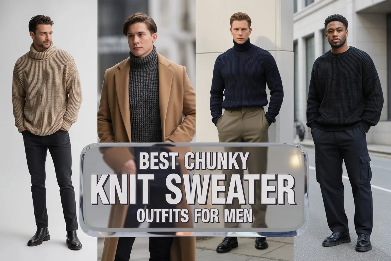 Best Chunky Knit Sweater Outfit for Men 1 Chunky Knit Sweater